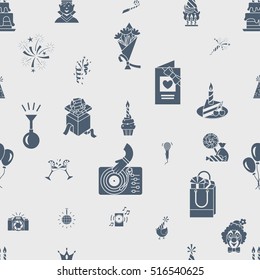 Happy Birthday Seamless Background Pattern. Simple, Minimalistic and Flat Style. Retro Color. Vector
