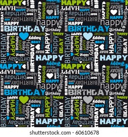 Happy birthday seamless background pattern in vector