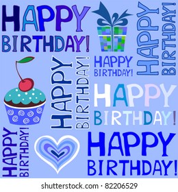 Happy birthday seamless background pattern in vector