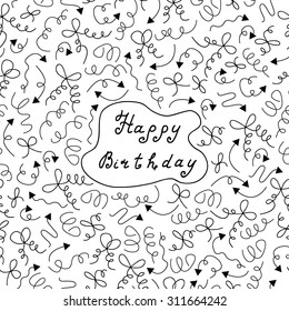 Happy birthday seamless hand drawn background pattern in vector