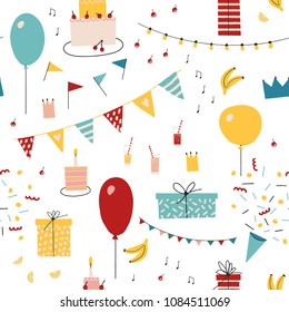 Happy birthday seamless pattern.