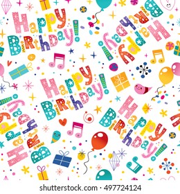 Happy birthday seamless pattern