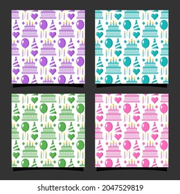 Happy birthday seamless pattern collection