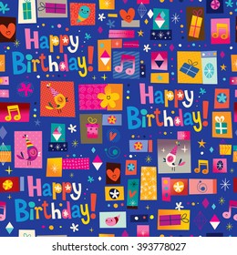 Happy Birthday Seamless Pattern Good For Gift Wrapping Paper