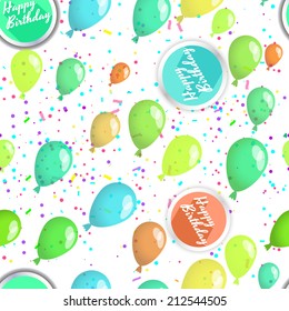 Happy birthday seamless pattern with lots of balloons