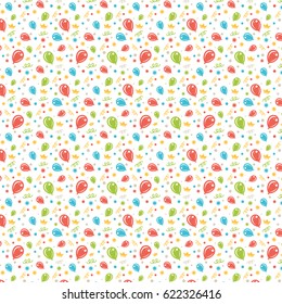 Happy birthday seamless pattern Vector design for birthday background,  wrapping paper, greeting card. Colorful balloons objects illustration eps 10.