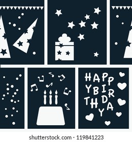 Happy birthday seamless pattern for wrapping paper. Vector illustration