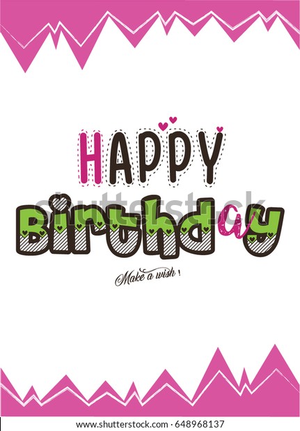 Happy Birthday Sentence Typography Design Card Stock Vector (Royalty ...