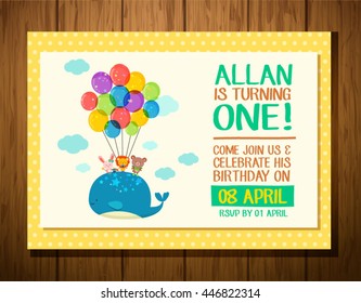 happy birthday set with big whale and animals friends floating using balloons set one