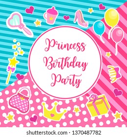 Happy Birthday Set Greeting Or Invitation Cards For A Little Princess In Lol Doll Surprise Style.