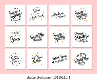happy birthday set - lettering quotes for your design