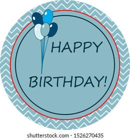 Happy Birthday set. Happy birthday paper garland. Topper. flat style. Vector illustration