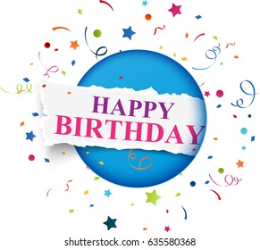 Happy Birthday sign with colorful confetti