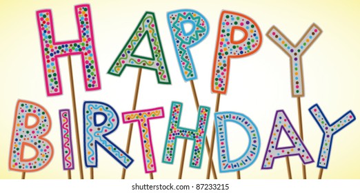 Happy birthday sign - vector illustration