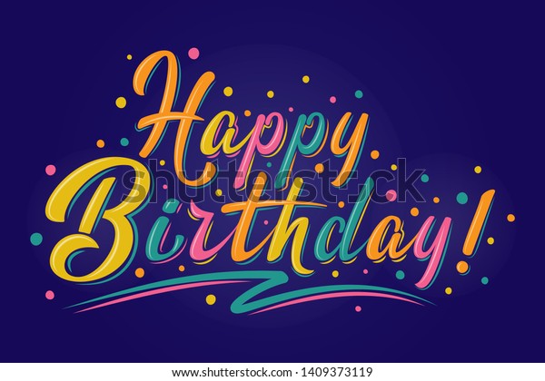 Happy Birthday Sign Vector Multicolored Logo Stock Vector (Royalty Free ...