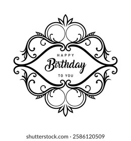 happy birthday silhouette divider frame design