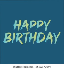 feliz cumpleaños diseño simple de tarjeta de estilo 3D. Aniversario de base de texto Cartel de Anuncio horneado Diseño de publicación de redes sociales. archivo de Vector eps. texto de arte de caligrafía Burhs Cake Clip Art. fondo azul oscuro.  