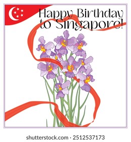 Happy Birthday to Singapore Greeting Card Design