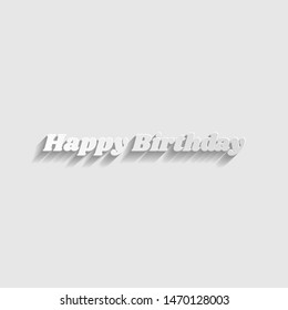 Happy birthday slogan. Paper style icon. Illustration.