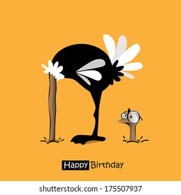 Happy Birthday smile birds funny ostrich