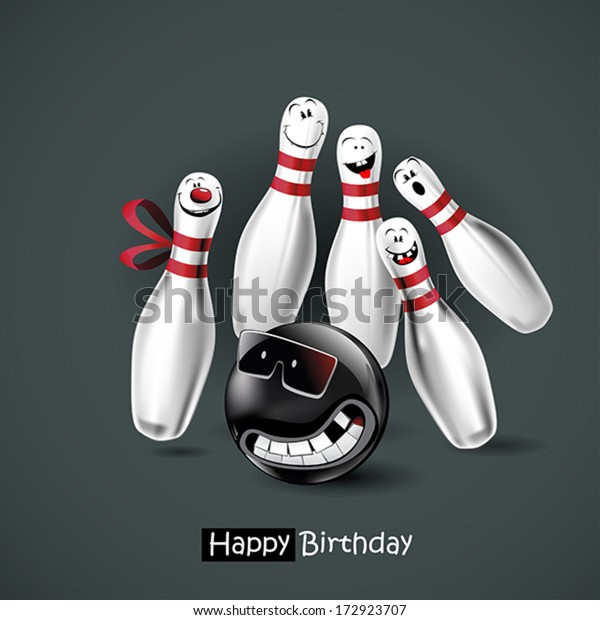 Joyeux Anniversaire Bowling Image Vectorielle De Stock Libre De Droits