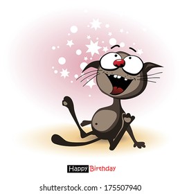 Happy Birthday smile cute cat greeting