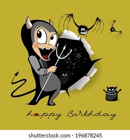 Happy Birthday smile Devil monster