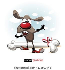 Happy Birthday smile dog Cartoon cute funny