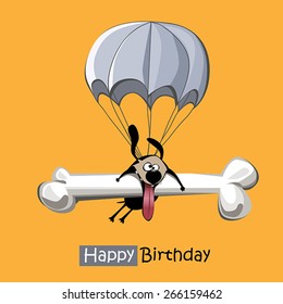 Happy Birthday smile dog parachute