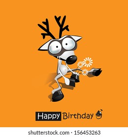Happy Birthday smile funny deer 