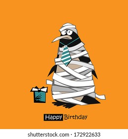 Happy Birthday smile penguin card