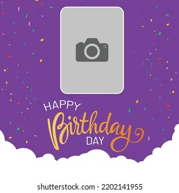 Happy birthday social media post template. Suitable for birthday invitation or any other event