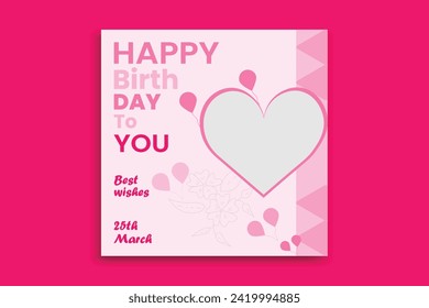 Happy Birthday Social media post , Birthday Banner