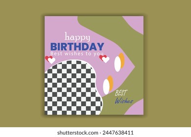 Happy birthday social media post design Instagram post Facebook post banner design