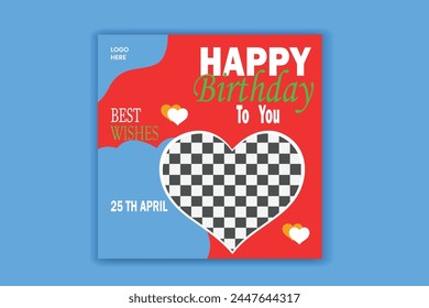 Happy birthday social media post design 
