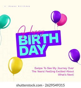 Happy Birthday Social Media template for Celebration
