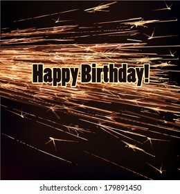 Happy Birthday! sparks. Vector 