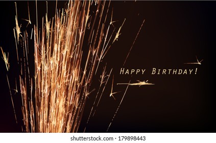 Happy Birthday! sparks. Vector 