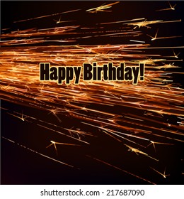 Happy birthday sparks. Vector