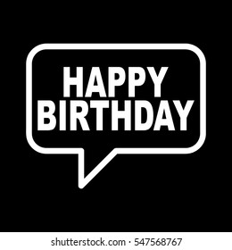 HAPPY BIRTHDAY speech bubble.