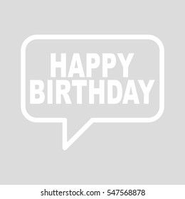 HAPPY BIRTHDAY speech bubble.