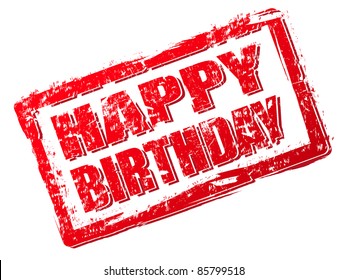 Happy birthday stamp