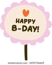 Happy Birthday Stick For Cake Vector Illustration