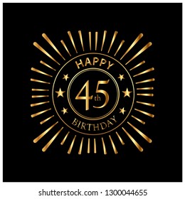 Happy Birthday stock vector template, Happy Birthday forty 45 years