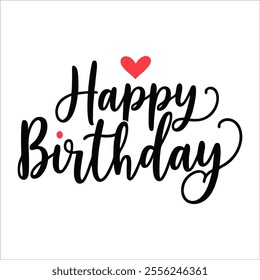 Happy birthday in a stylish the words with playful flourishes and incorporate bold letter