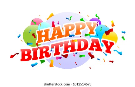 Happy Birthday Surprise Party Vector Graphic Card Design