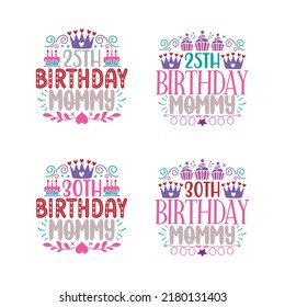 Happy Birthday T shirt And SVG Design Bundle, Birthday T shirt Design Graphic, Vector EPS Editable Files Bundle, can you download this Designs Bundle..