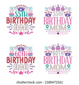 Happy Birthday T shirt And SVG Design Bundle, Birthday T shirt Design Graphic, Vector EPS Editable Files Bundle, can you download this Designs Bundle..