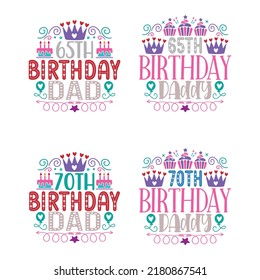 Happy Birthday T shirt And SVG Design Bundle, Birthday T shirt Design Graphic, Vector EPS Editable Files Bundle, can you download this Designs Bundle..