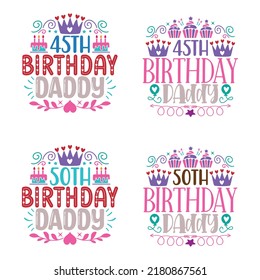 Happy Birthday T shirt And SVG Design Bundle, Birthday T shirt Design Graphic, Vector EPS Editable Files Bundle, can you download this Designs Bundle..
